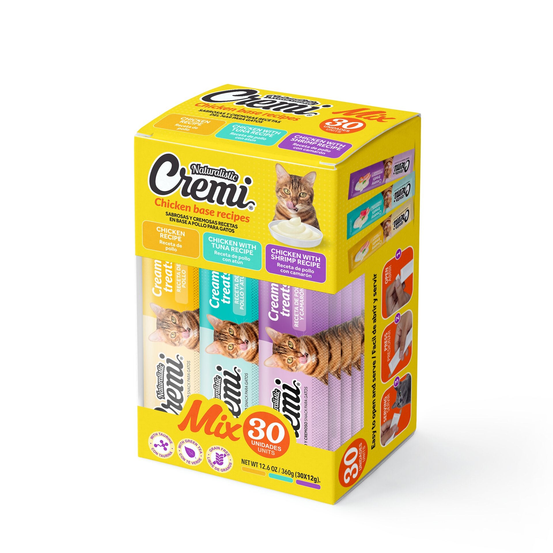 Snack Gatos Cremi Box Mix Pollo 30un