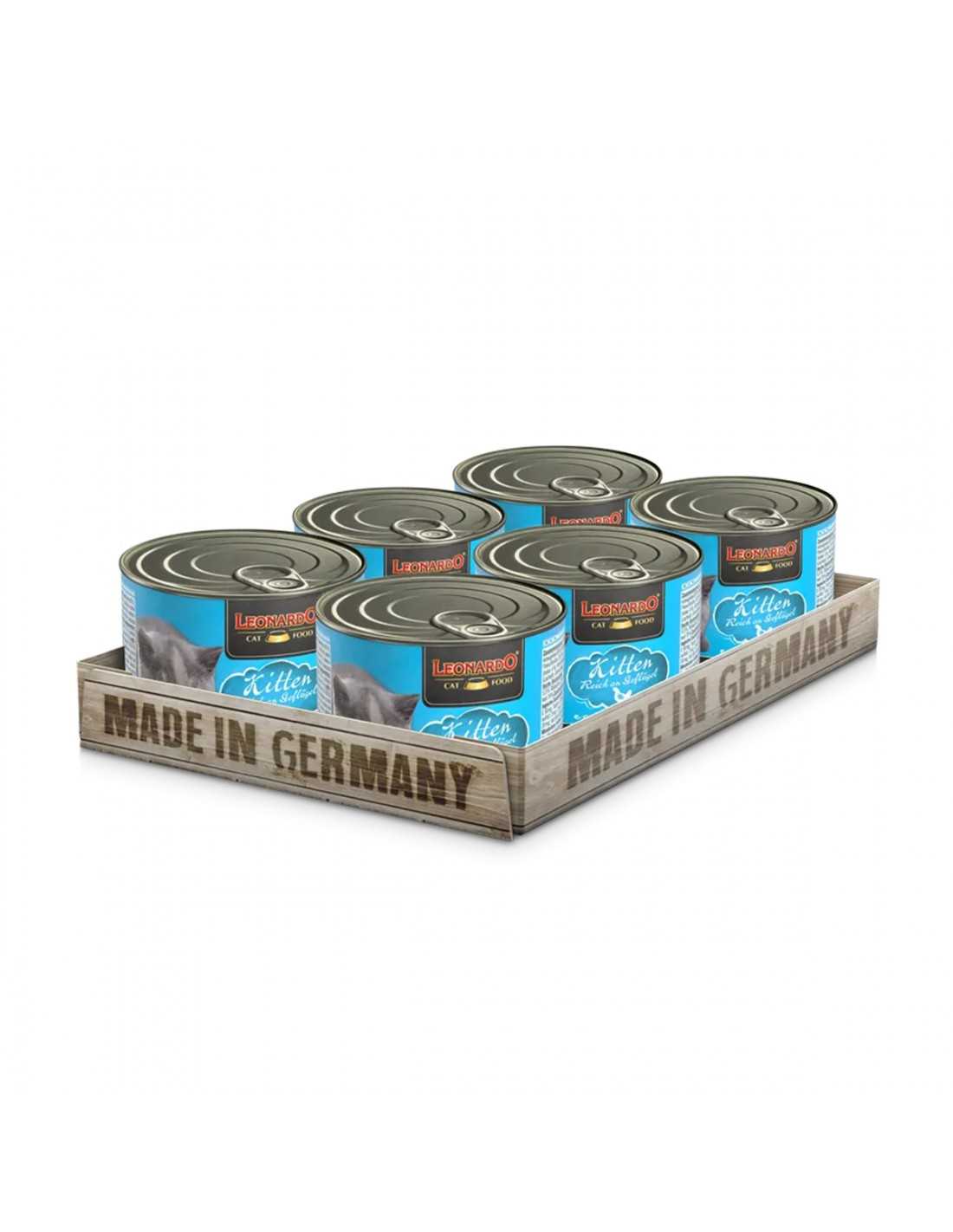 Leonardo Alimento Humedo Gato Kitten Ave Pack 6 Latas 200gr