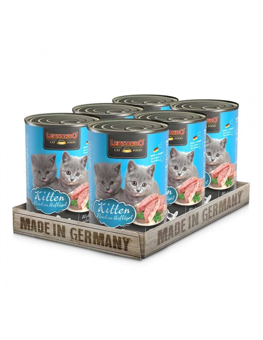 Leonardo Alimento Húmedo Kitten Pollo Pack 6 Latas 400gr