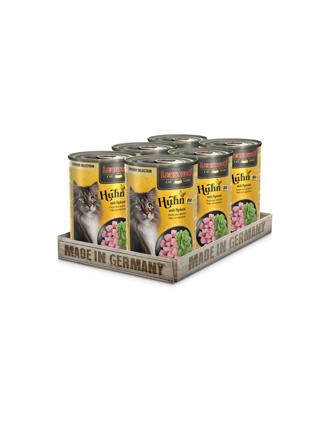 Leonardo Alimento Húmedo Pollo-Espinaca Pack 6 Latas 400gr