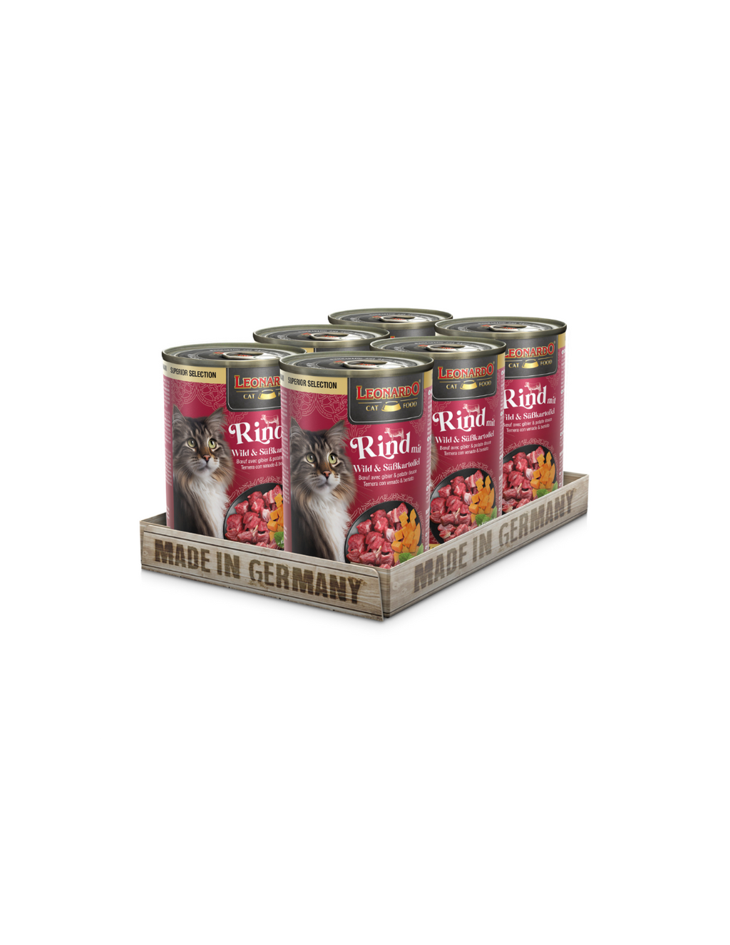 Leonardo Alimento Húmedo Ternera-Venado Pack 6 Latas 400gr
