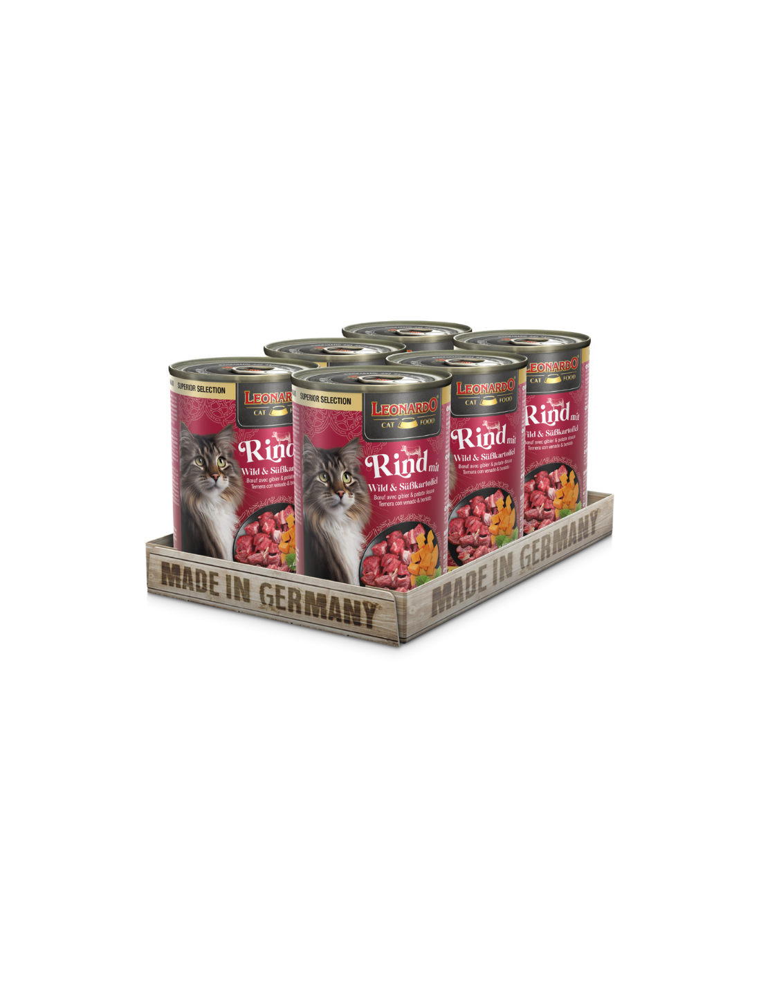 Leonardo Alimento Húmedo Ternera-Venado Pack 6 Latas 400gr