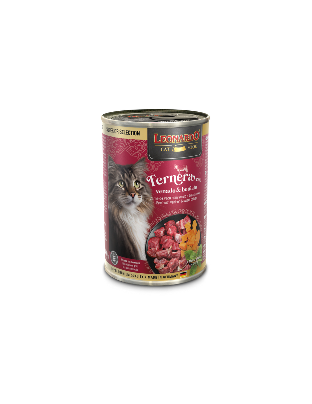 Leonardo Alimento Húmedo Ternera-Venado Pack 6 Latas 400gr